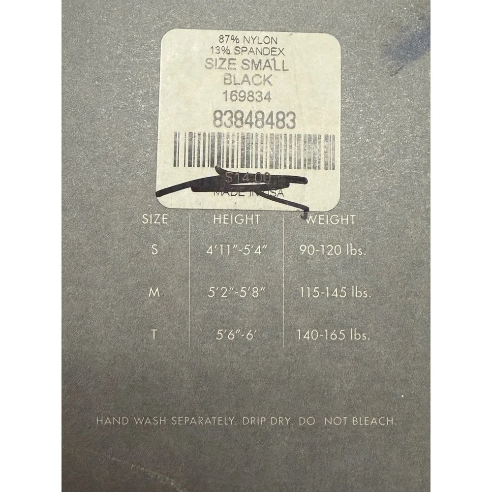 Ann Taylor Womens Black Tights Size Small Nylon Spandex Hosiery Made in USA